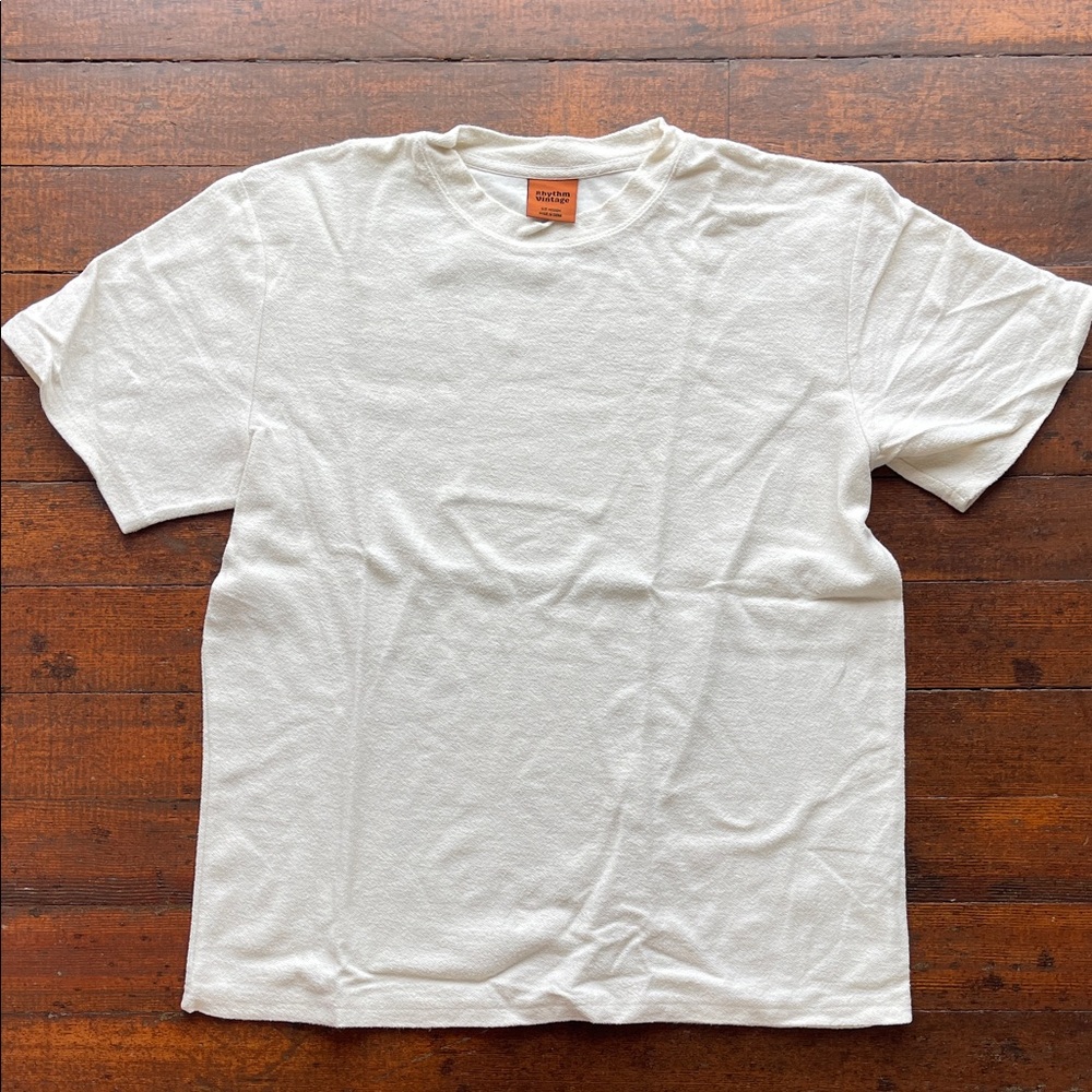 Rhythm Vintage Terry Cloth Cream T-shirt. Men’s medium.